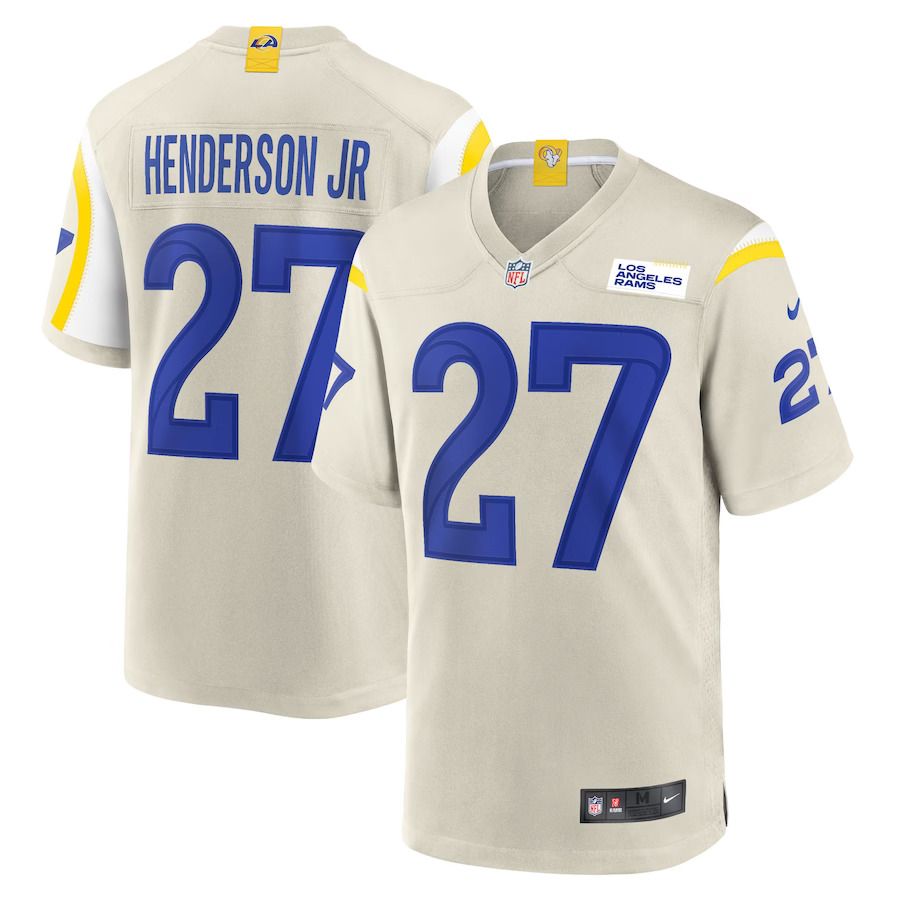 Men Los Angeles Rams 27 Darrell Henderson Jr. Nike Bone Player Game NFL Jersey